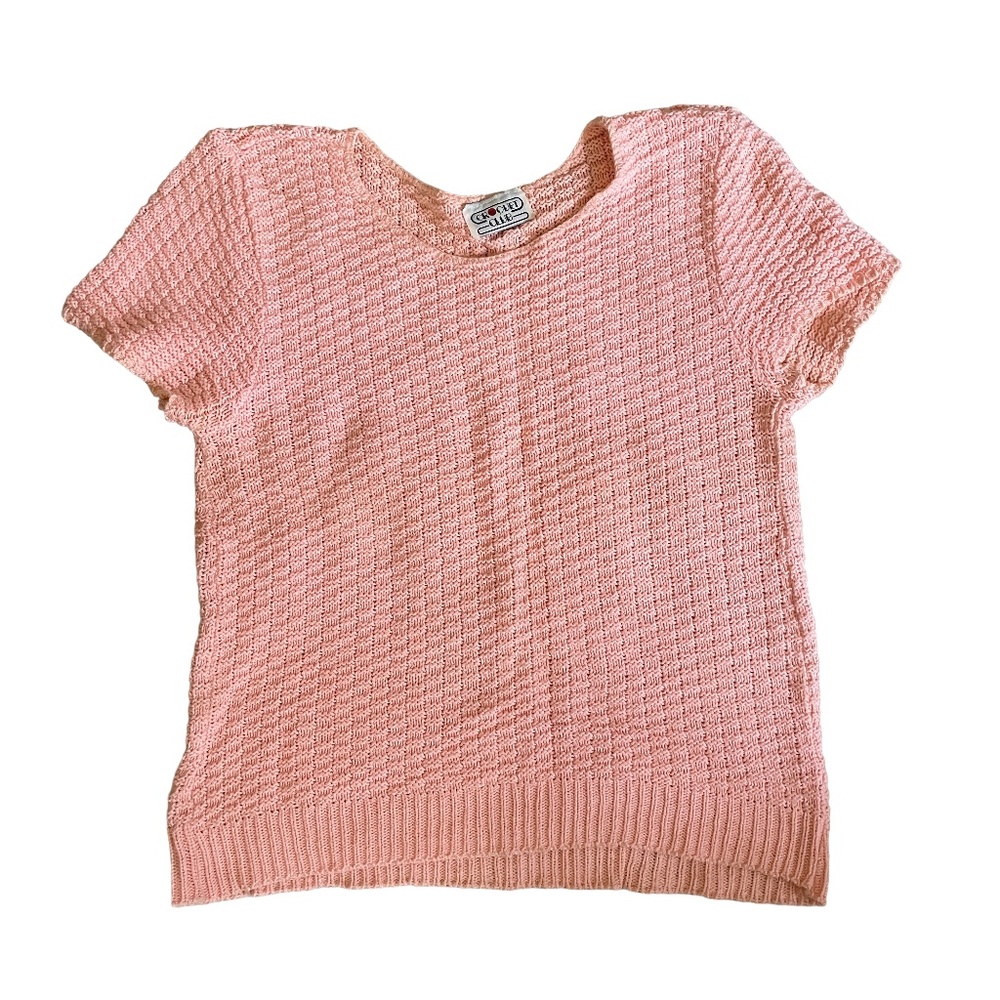 Women's vintage summer knit top pink size L/XL